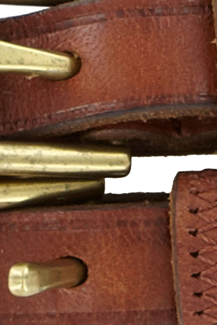 Lauren Ralph Lauren Tan Vachetta Tri-Strap Leather Belt