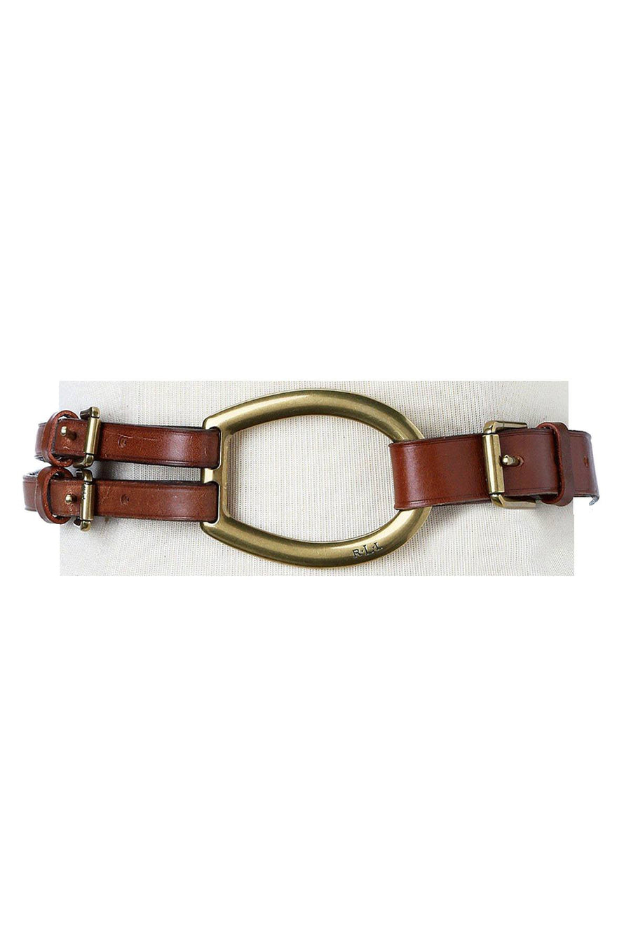 Lauren Ralph Lauren Tan Vachetta Tri-Strap Leather Belt