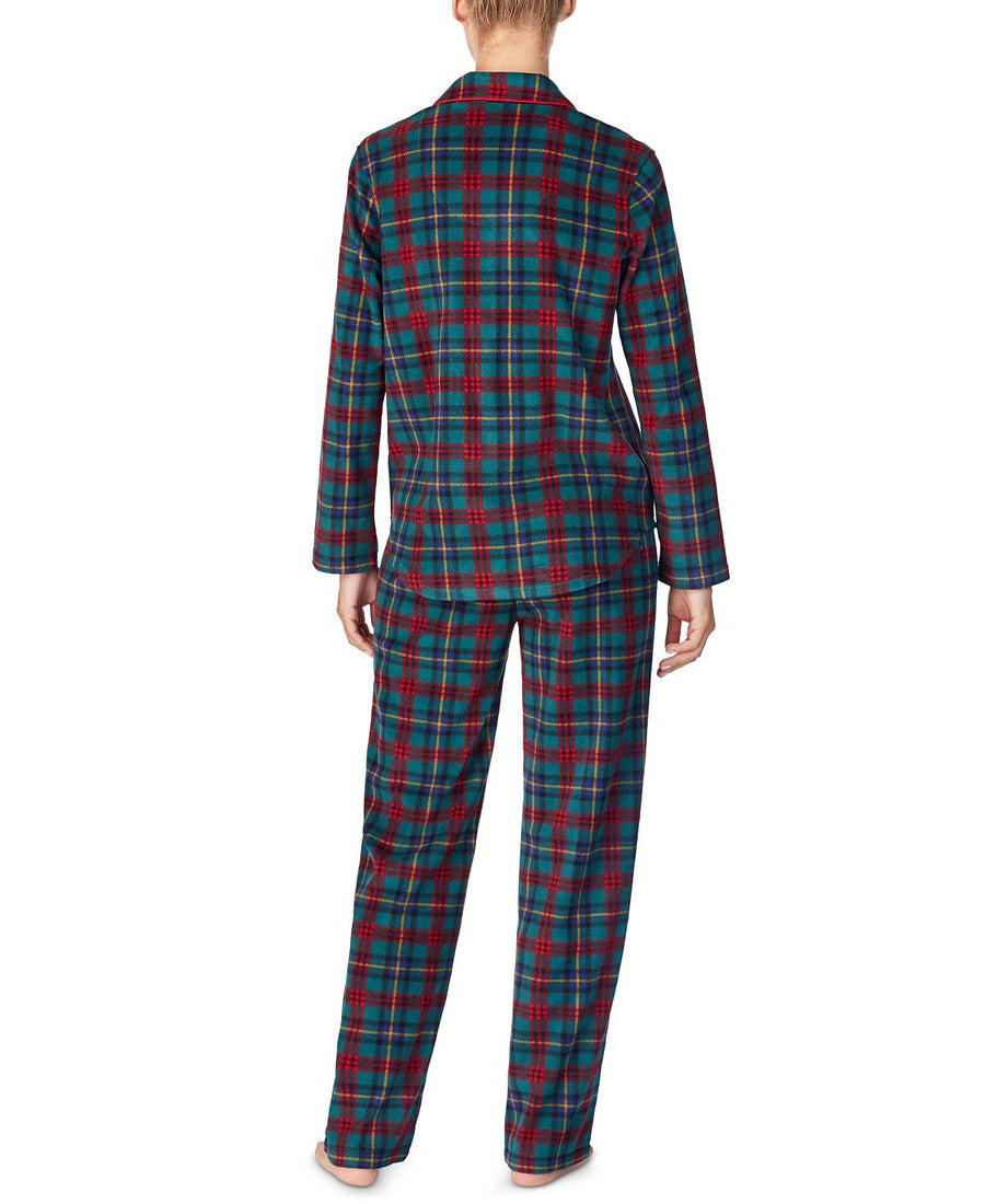 Lauren Ralph Lauren Wo Printed Fleece Pajama Set Grn Pld