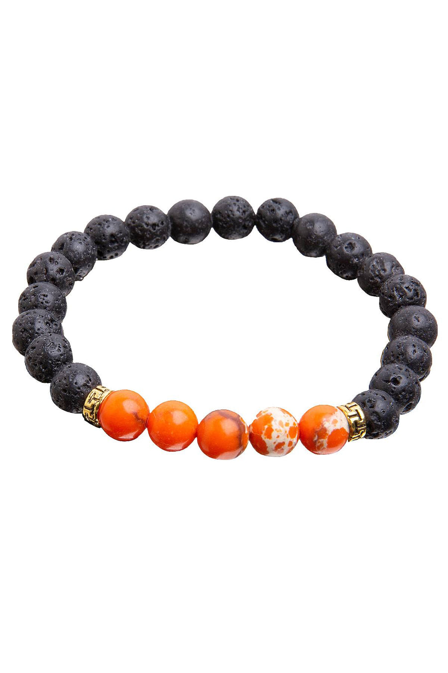 Lava Stone / Orange Imperial Stone Reiki Healing Bracelet
