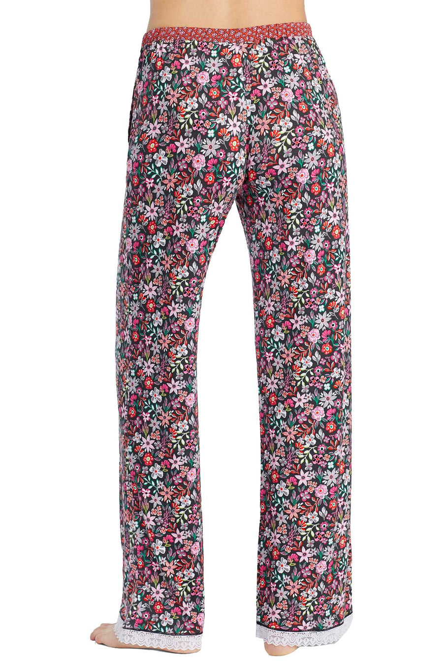 Layla Floral Printed Lace Hem Pajama Pants