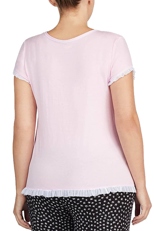 Layla PLUS Blush Ruffle Trim Lounge Top