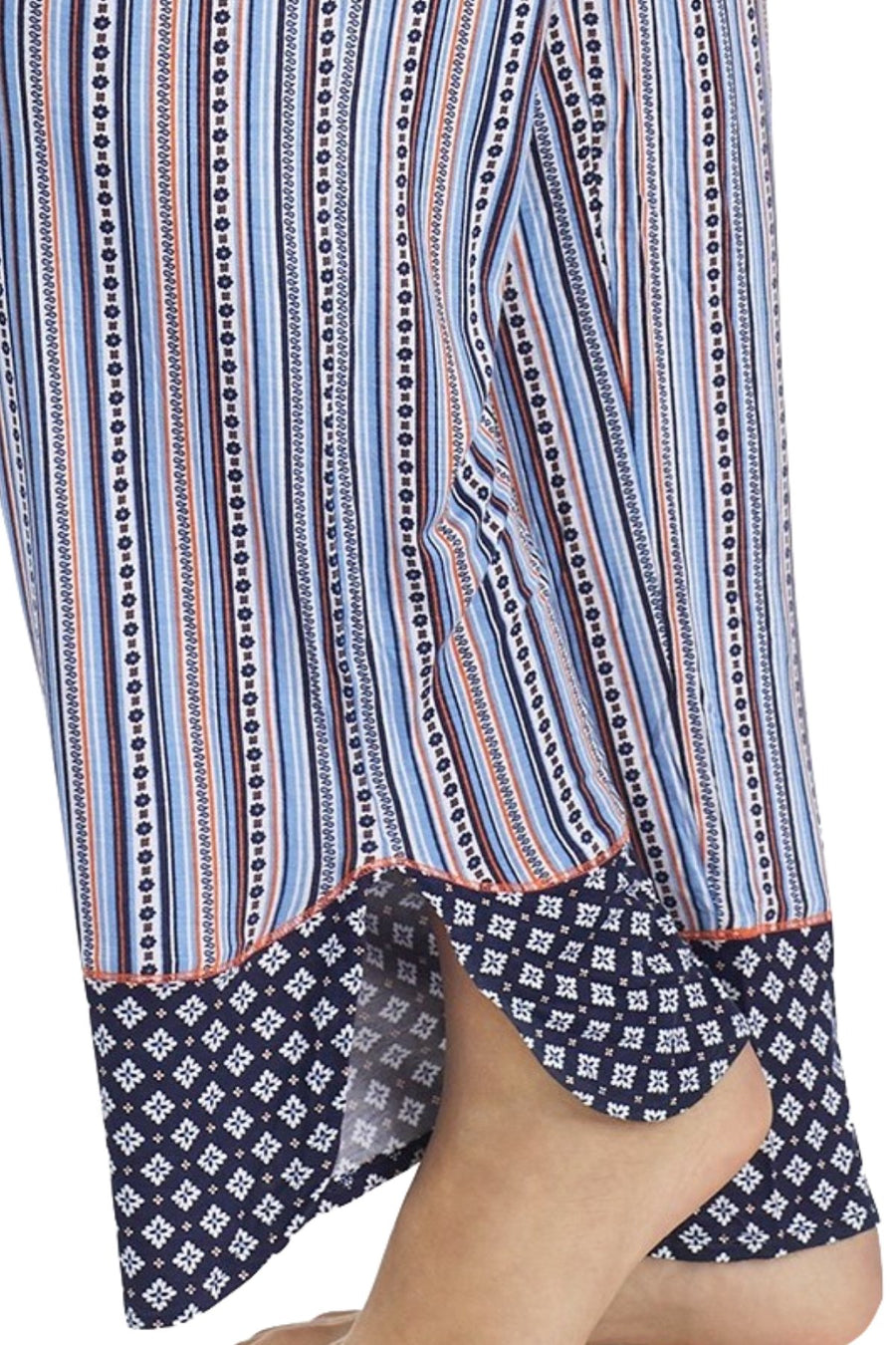Layla Periwinkle-Stripe Drawstring-Tassle Lounge Pant