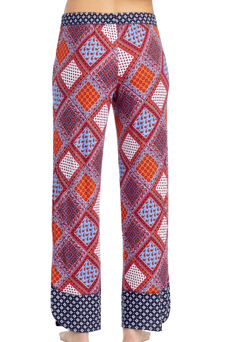 Layla Red/Multi Printed Drawstring/Tassle Lounge Pant