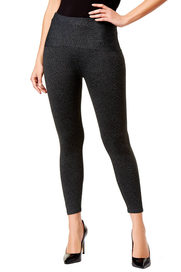 Leonisa Dark grey Leopard Firm Tummy Control Compression Legging