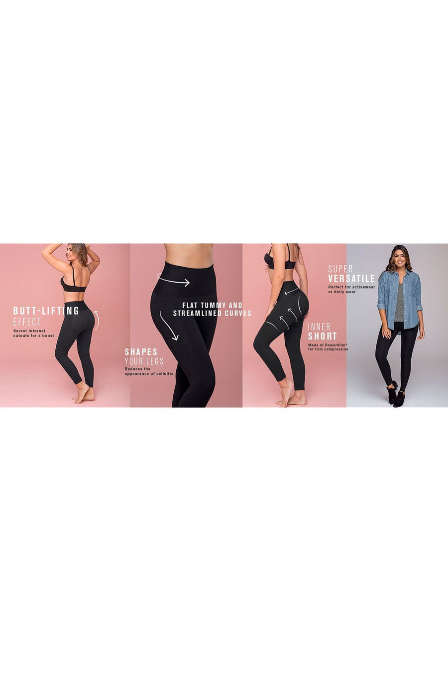 Leonisa Dark grey Leopard Firm Tummy Control Compression Legging