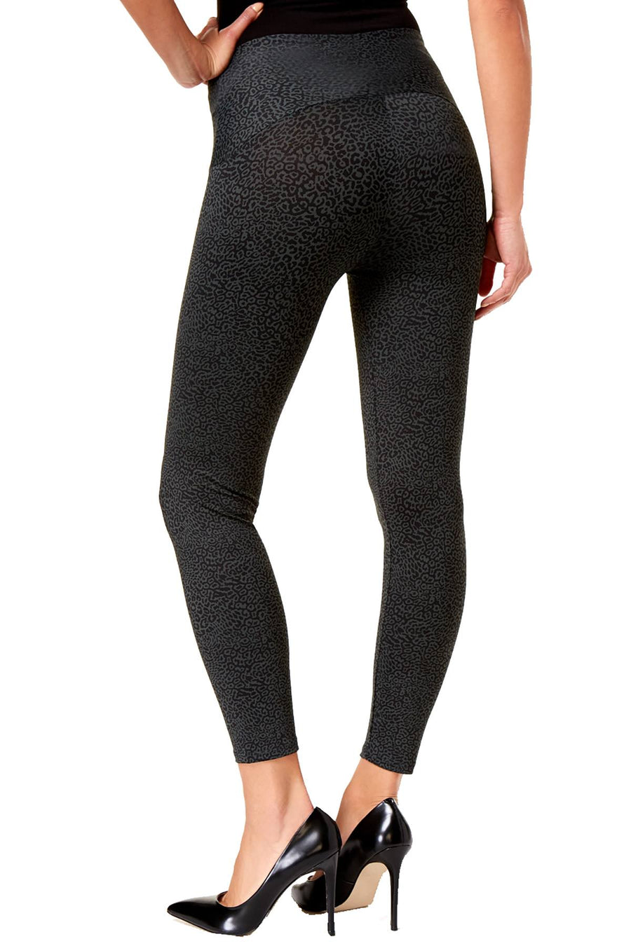 Leonisa Dark grey Leopard Firm Tummy Control Compression Legging