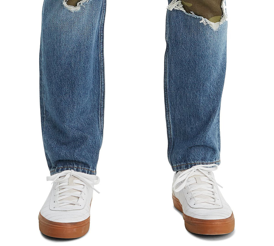 Levi's 502 Tapered Fit Ripped With Camo Print Repair Jeans E Collins