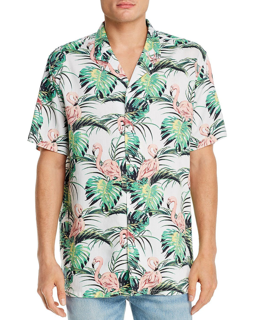 Levi's Cubano Tropical Flamingo Print Slim Fit Camp Shirt Flamingo Leaf