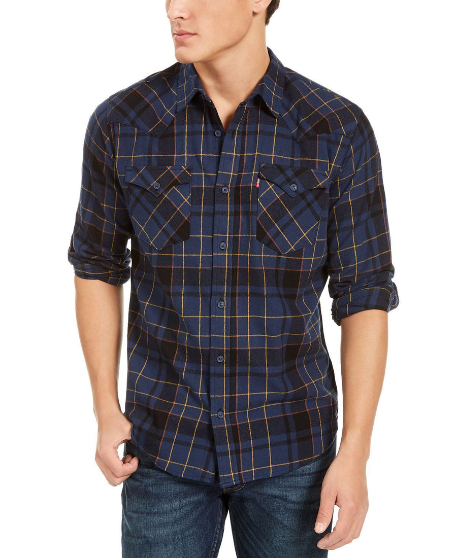Levi's Curran Regular-fit Plaid Shirt Dress Blues