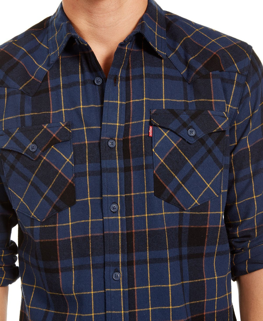Levi's Curran Regular-fit Plaid Shirt Dress Blues
