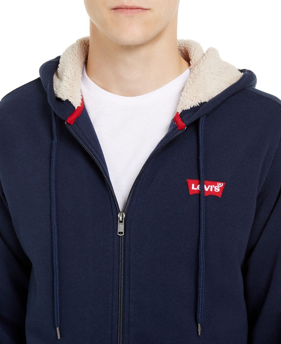Levi's Fleece-lined Zip-front Hoodie Dress Blues