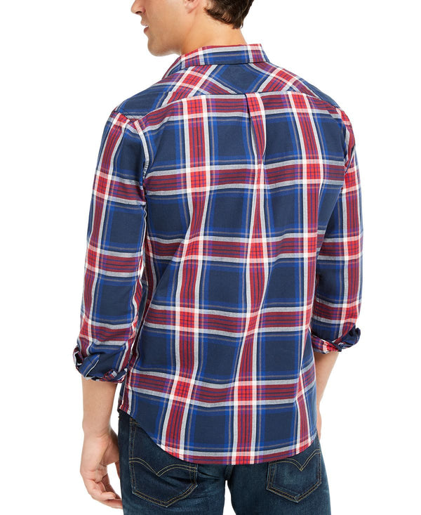 Levi's Large Plaid Button-down Shirt Dress Blue