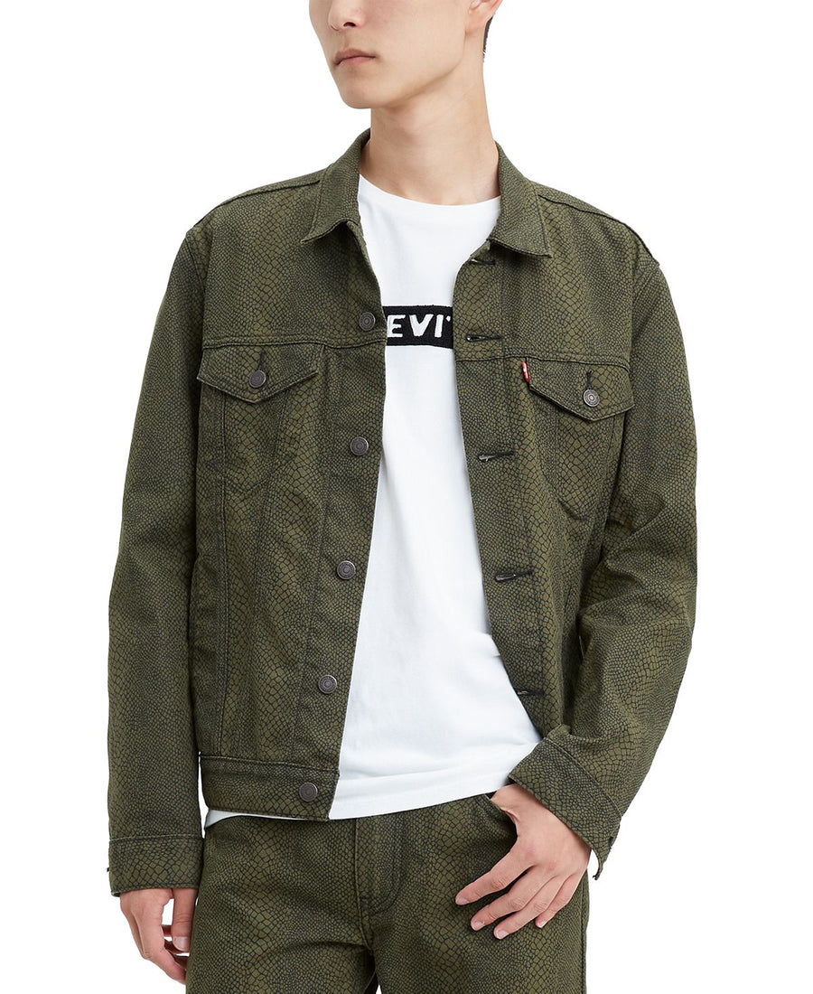 Levi's Limited Collection Cotton Canvas Trucker Jacket Mineral Black Serpent