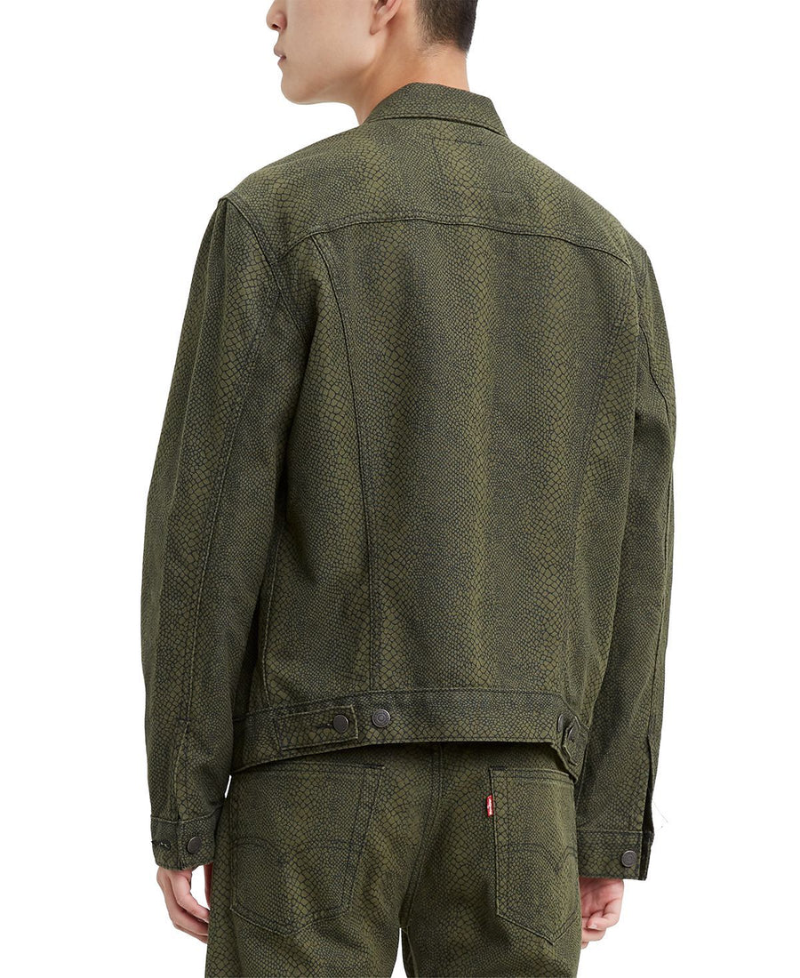 Levi's Limited Collection Cotton Canvas Trucker Jacket Mineral Black Serpent