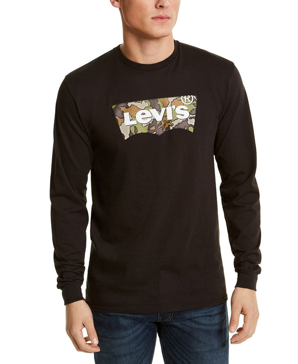 Levi's Long-sleeve Camo Logo T-shirt Caviar Reactive Wash