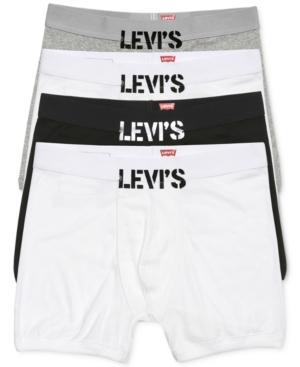 Levi's Men's 100-Series Boxer Briefs 4-Pack White/Black/Gray