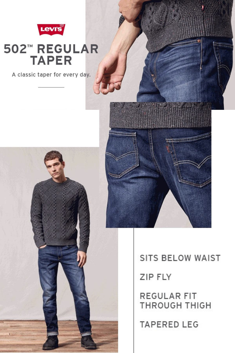 Levi's Merlot 502™ Regular-Taper Soft Twill Jeans