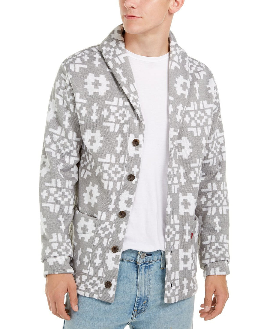 Levi's Patterned Shawl Collar Sweater Marshmallow