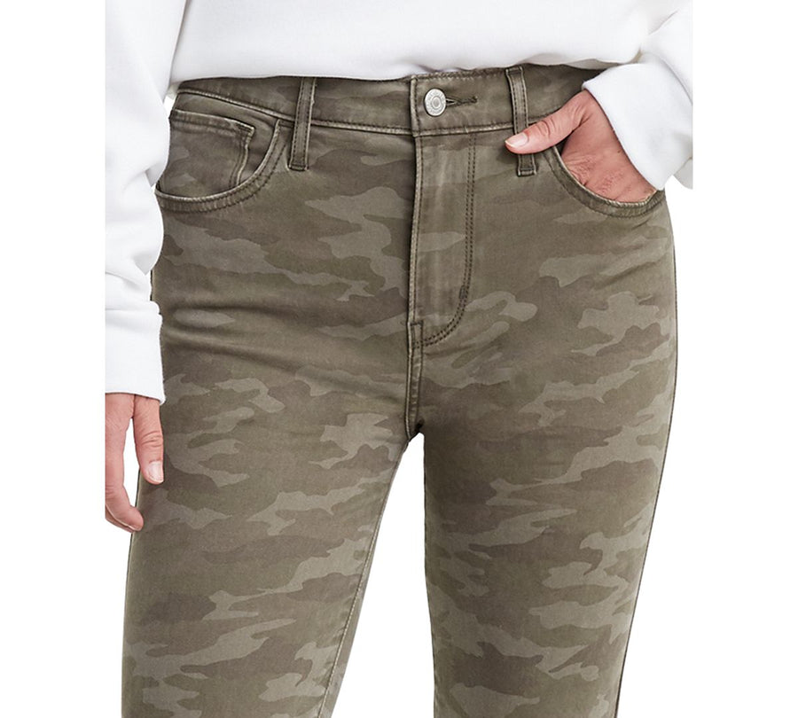 Levi's wo 720 Cropped Super-skinny Jeans Hypersoft Tamburitza Green Camo