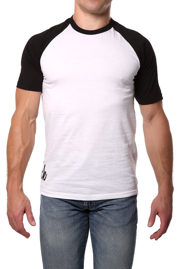 Lick Black Cotton Contrast Tee