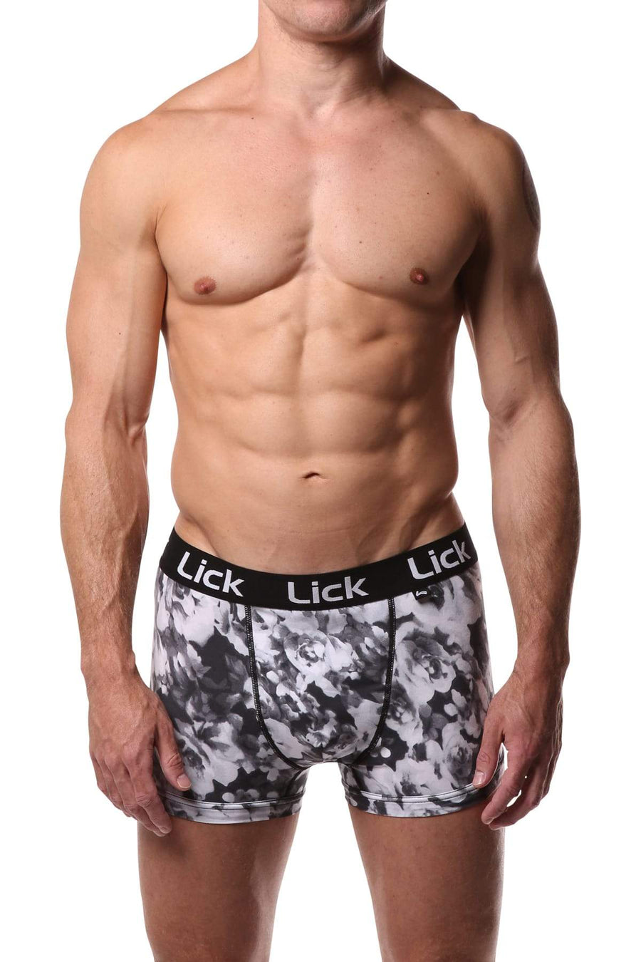Lick Black & White Floral Boxer Brief
