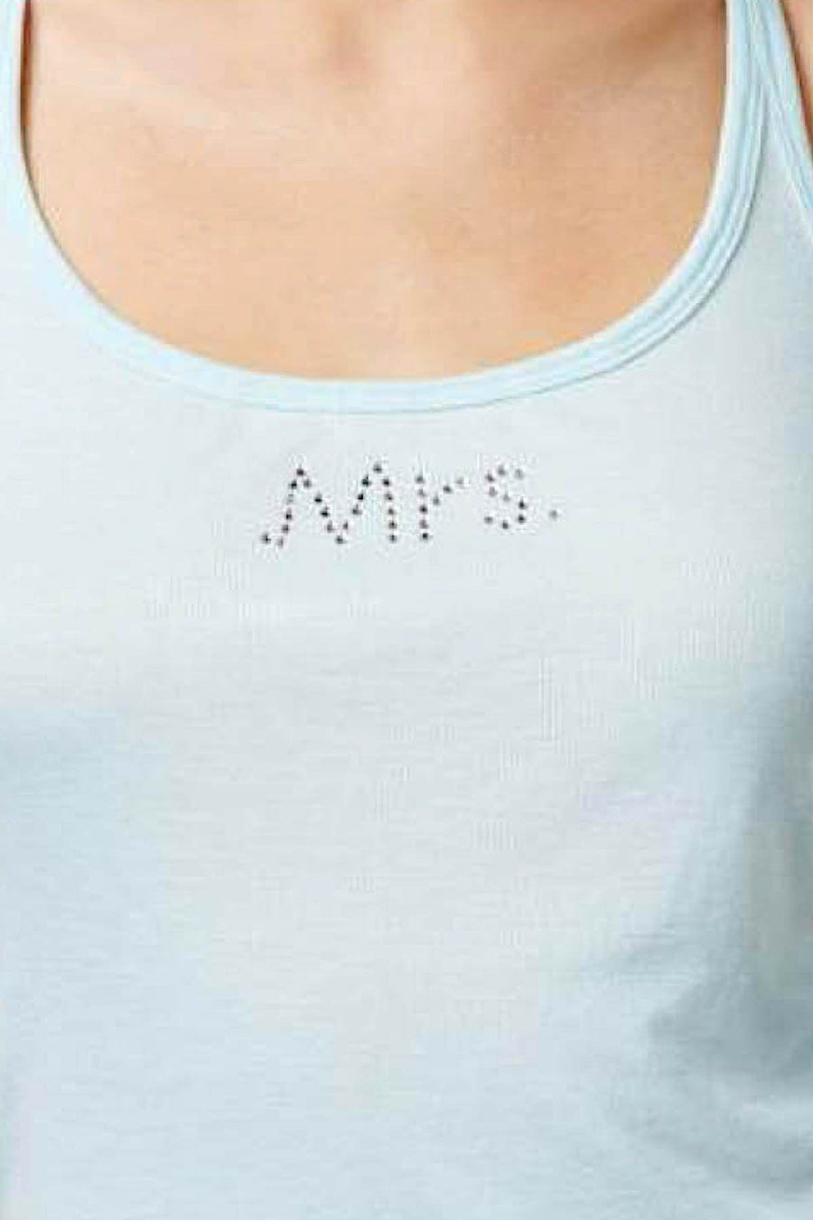 Linea Donatella Blue MRS Embellished Lace-back Pajama Top