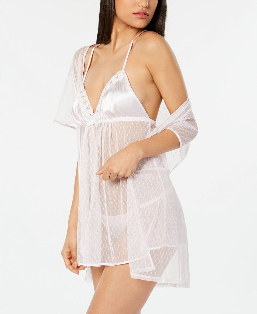 Linea Dontella 3 Piece Babydoll Set in Blush