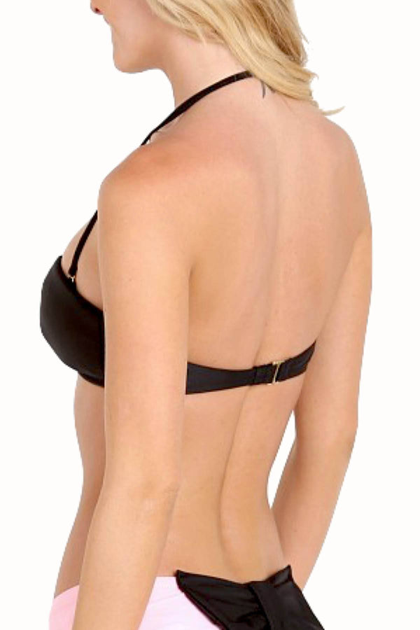 Lolli Black Floaties Foam Bandeau Top w/ Detachable Halter Strap