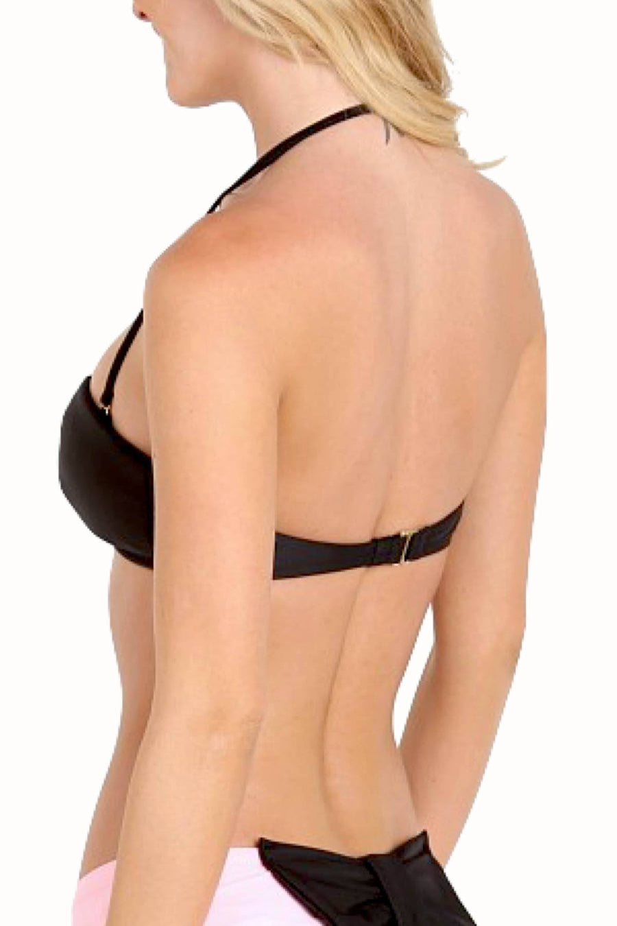 Lolli Black Floaties Foam Bandeau Top w/ Detachable Halter Strap