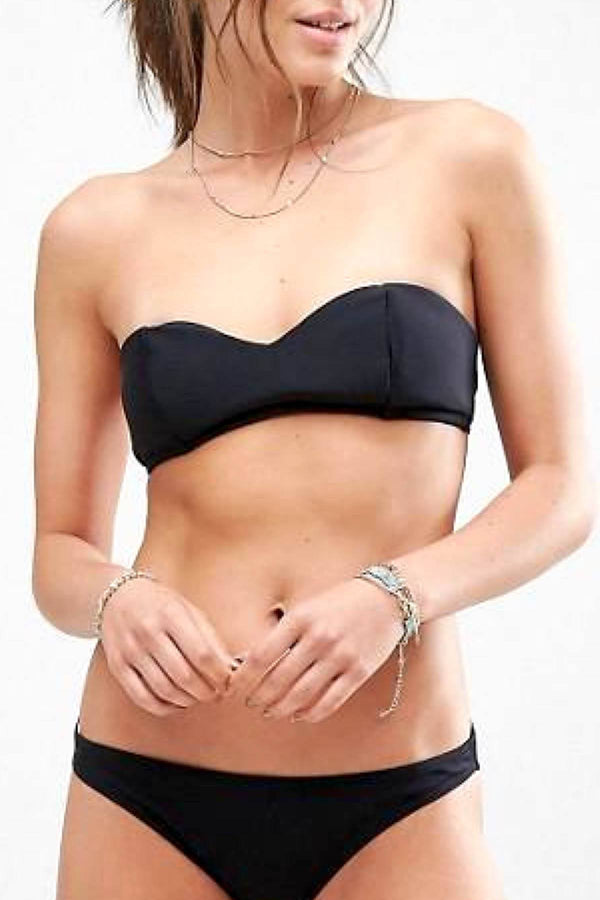 Lolli Black Floaties Foam Bandeau Top w/ Detachable Halter Strap
