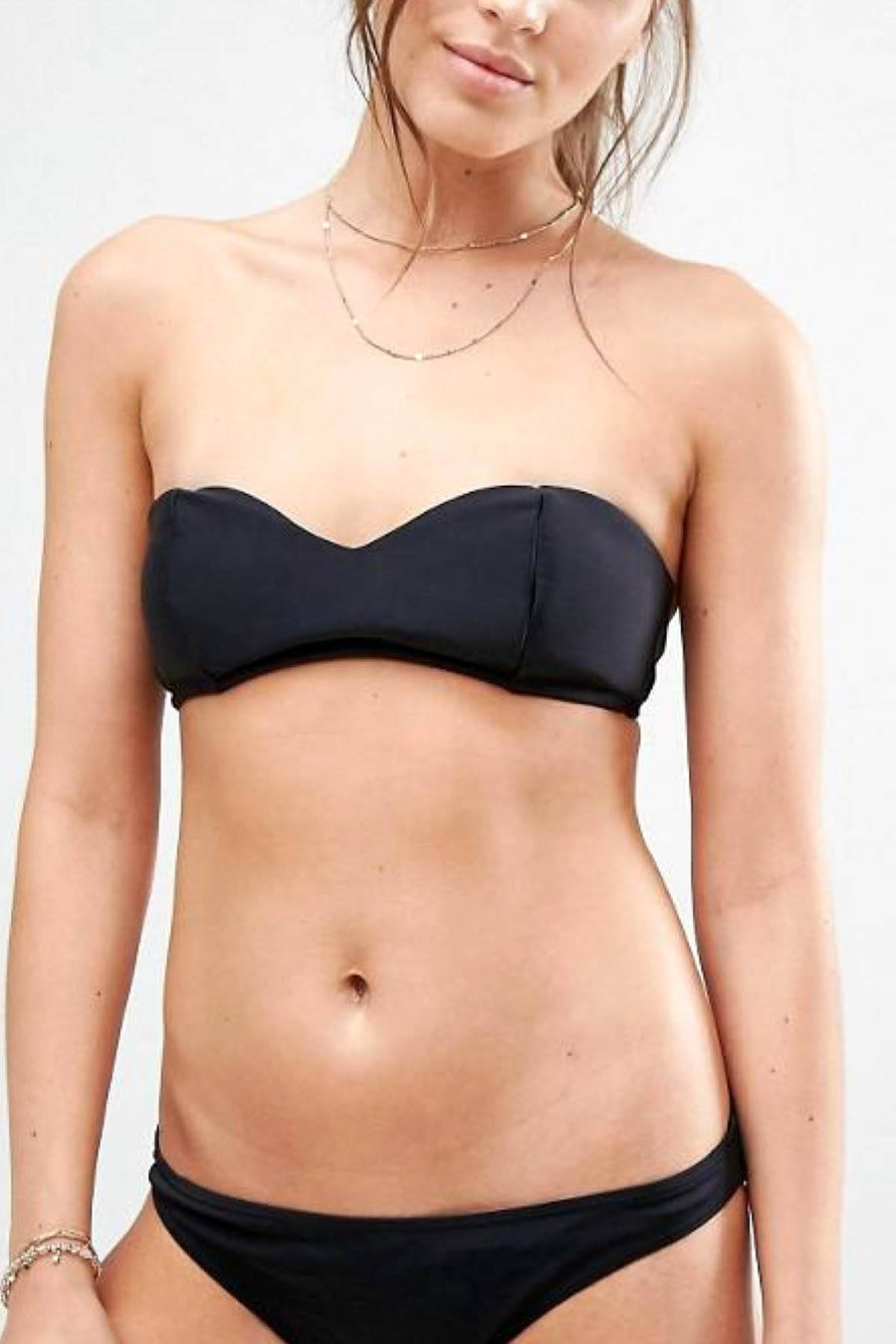 Lolli Black Floaties Foam Bandeau Top w/ Detachable Halter Strap