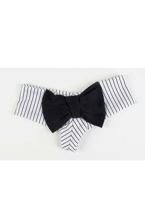 Lolli Black & White Stripe Bow Bottom