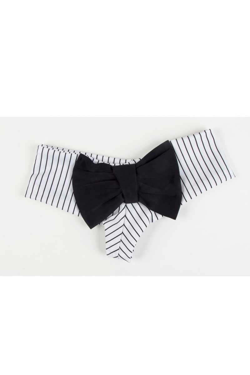 Lolli Black & White Stripe Bow Bottom