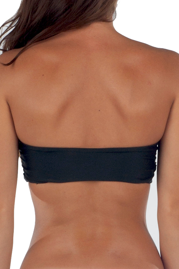 Lolli Front Tie Bandeau Top in Black