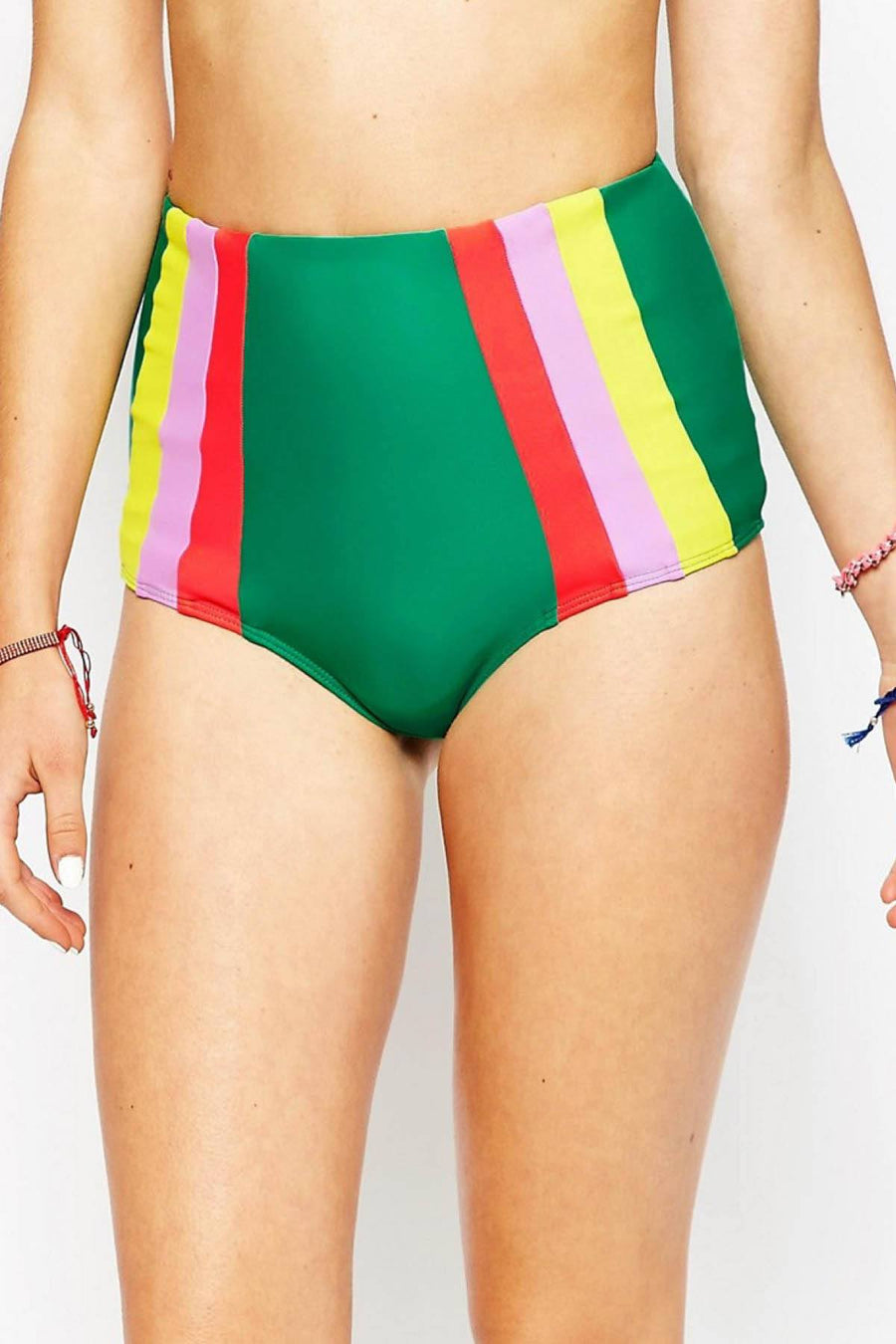 Lolli Green & Stripes High Waisted Bottom
