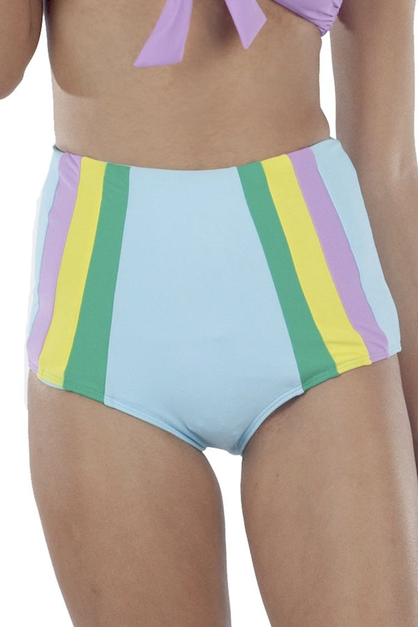 Lolli Light Blue & Stripes High Waisted Bottom