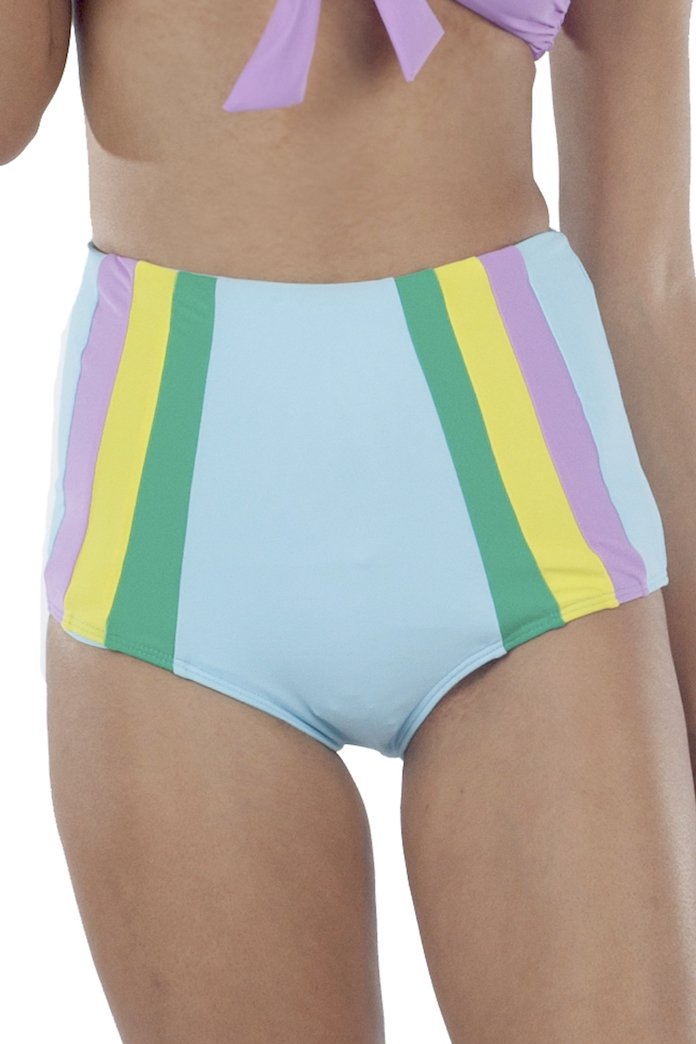 Lolli Light Blue & Stripes High Waisted Bottom