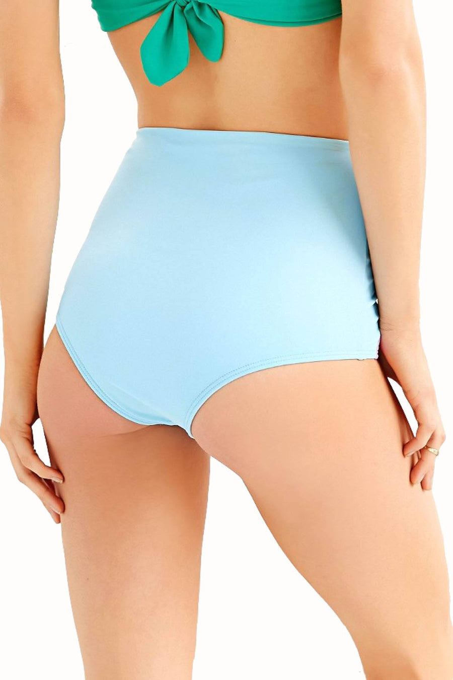Lolli Light Blue & Stripes High Waisted Bottom