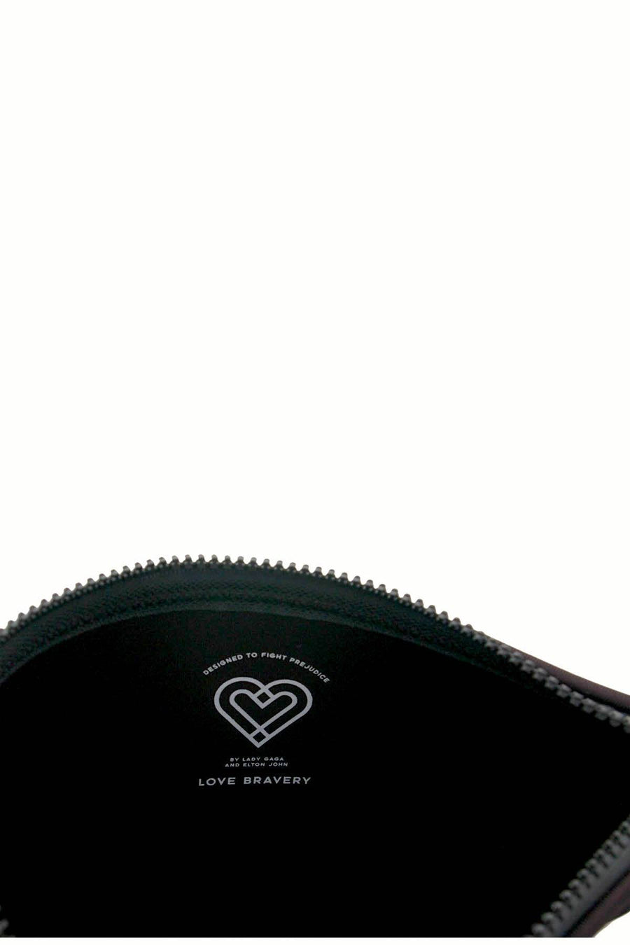 Love Bravery Black/White Piano Wristlet Zip Pouch