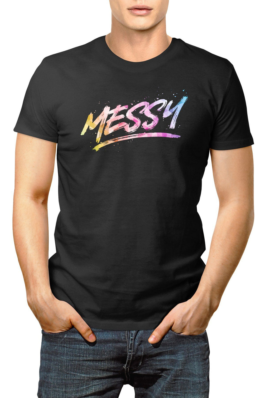 LowTee Black Expression Shirt Messy