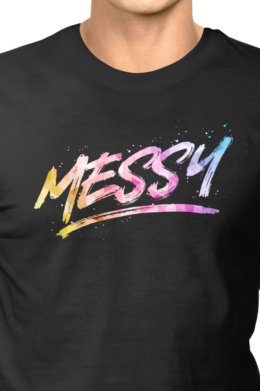 LowTee Black Expression Shirt Messy