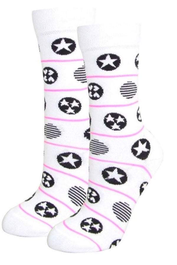 Lucci White Solstice Crew Sock