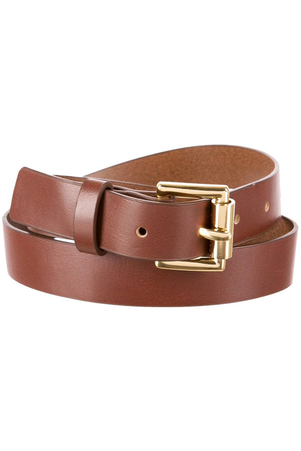 MICHAEL Michael Kors Brown/Gold Vegan Leather Belt