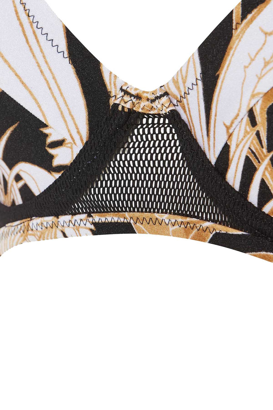 MINKPINK Black/Gold Tropical Punch Mesh Soft Bikini Top