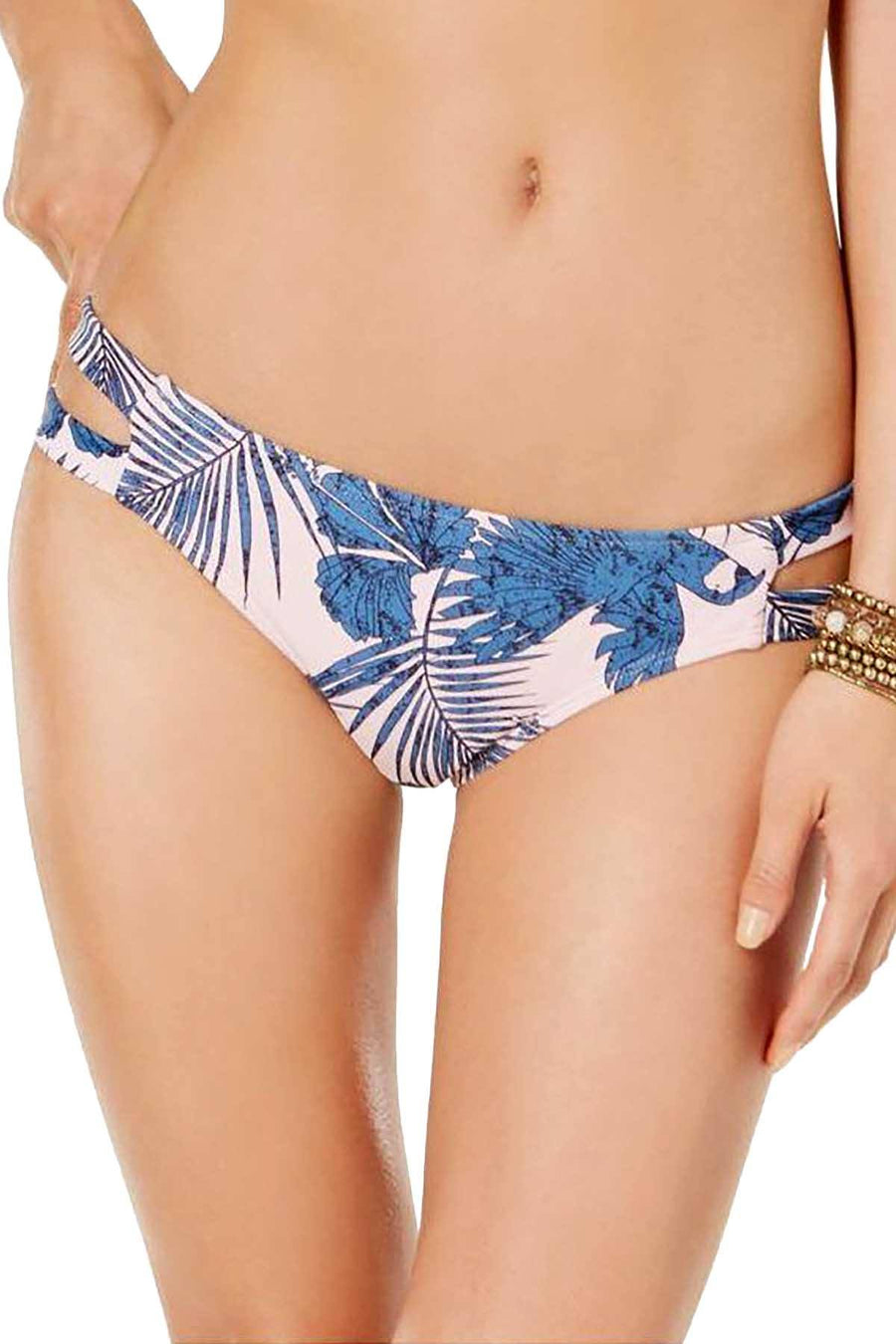 MINKPINK Pink/Blue Hibiscus Island Strappy Bikini Bottom