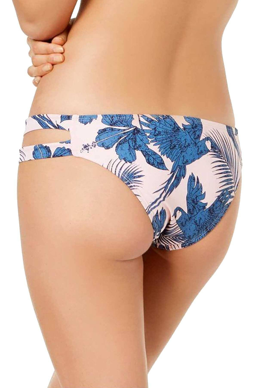 MINKPINK Pink/Blue Hibiscus Island Strappy Bikini Bottom