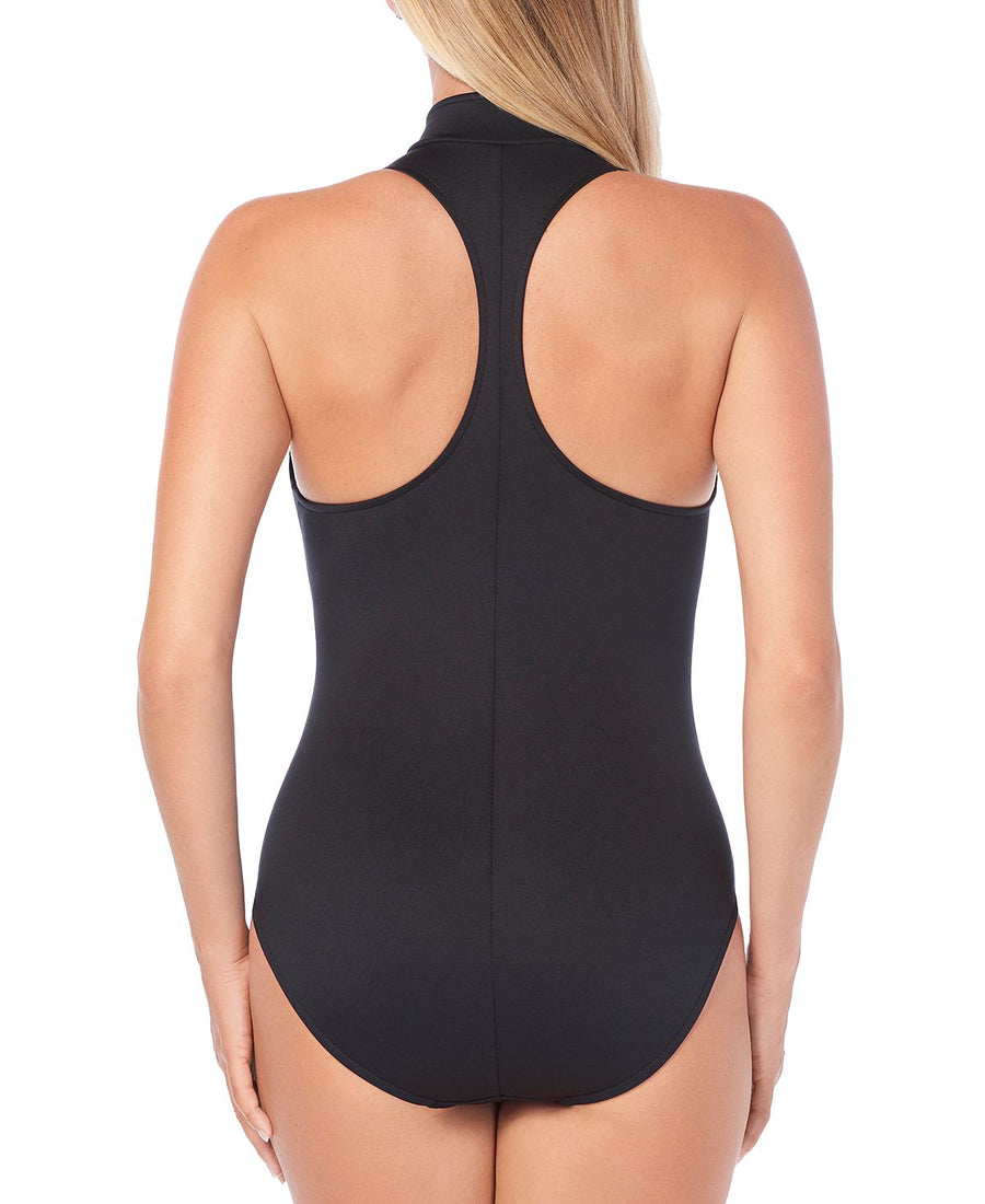 Magicsuit Deep Dive Coco Plunging Underwire One-piece Swimsuit Black