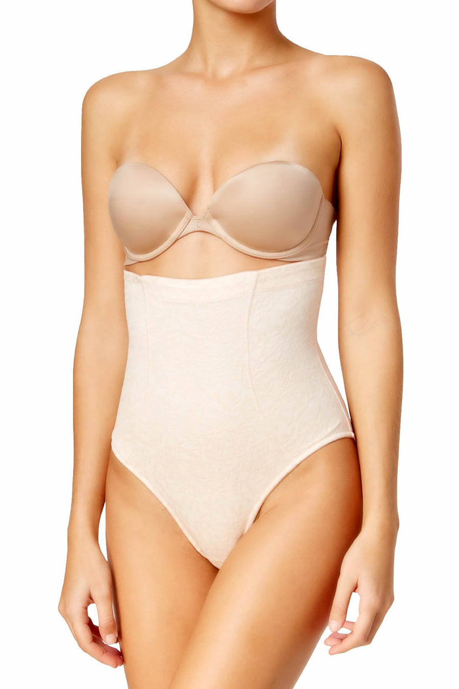 Maidenform Champagne-Ivory Sexy Firm-Control High-Waisted Brief
