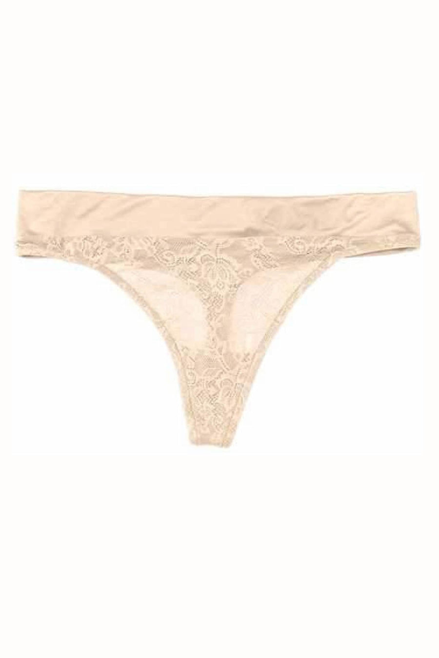 Maidenform Latte-Lift Smooth Lace Wide-Waist Thong